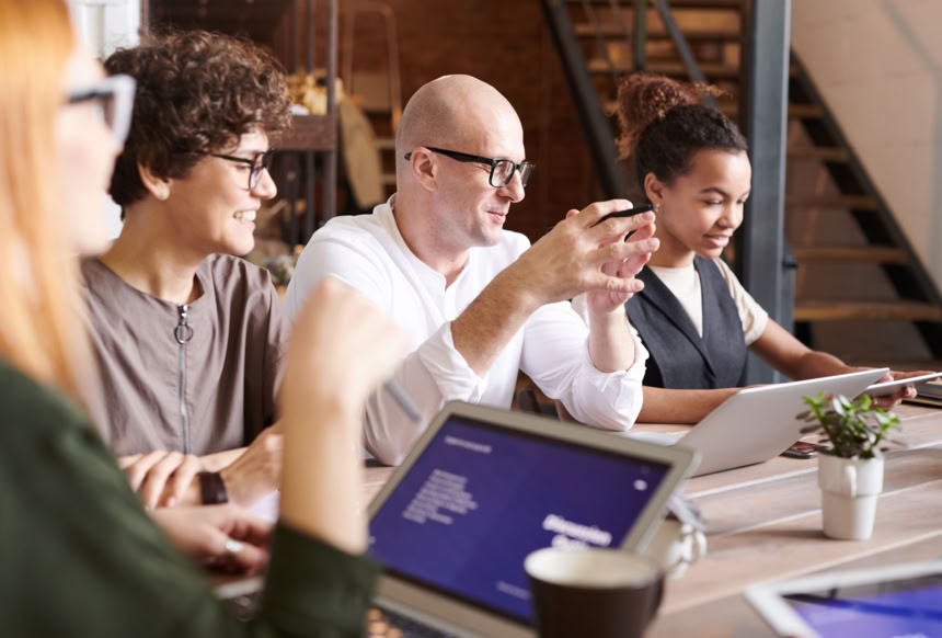 Meeting of team members