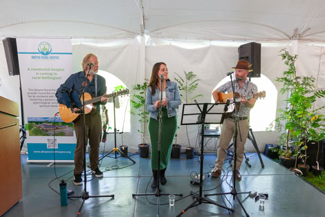 Band playing at Aboyne Rural Hospice Community Kick-off event